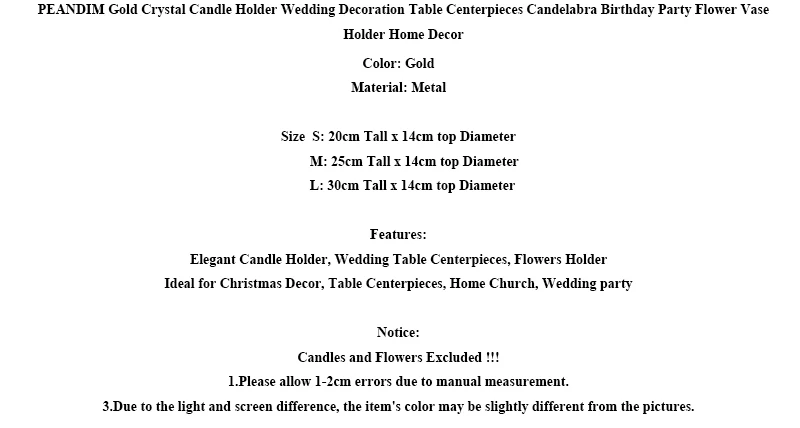 Арахисовый Золотой хрустальный подсвечник, свадебное украшение, стол, центральные канделябры, для дня рождения, для вечеринки, держатель для цветочной вазы, домашний декор