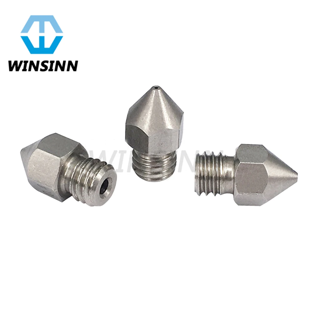 MK8 сопло из нержавеющей стали 0 2 3 4 5 мм CR10 для 3D принтера Creality Cr 10 Cr10s Ender Hotend Extruder 1 75