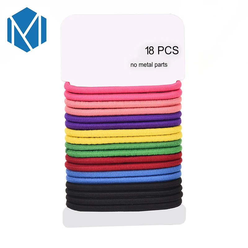 

M MISM 18 Pcs/Lot Girls Solid Rubber Band Fashion Lovely Elastic Hair Bands Women Daily Hair Accessories