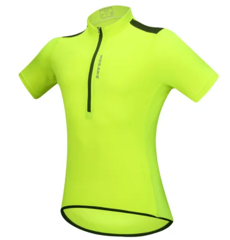 WOSAWE Велоспорт Джерси лето весна Mtb с длинным рукавом мужская велосипедная Одежда для езды на велосипеде Светоотражающая ночная прогулка 8 цветов - Цвет: short sleeve yellow