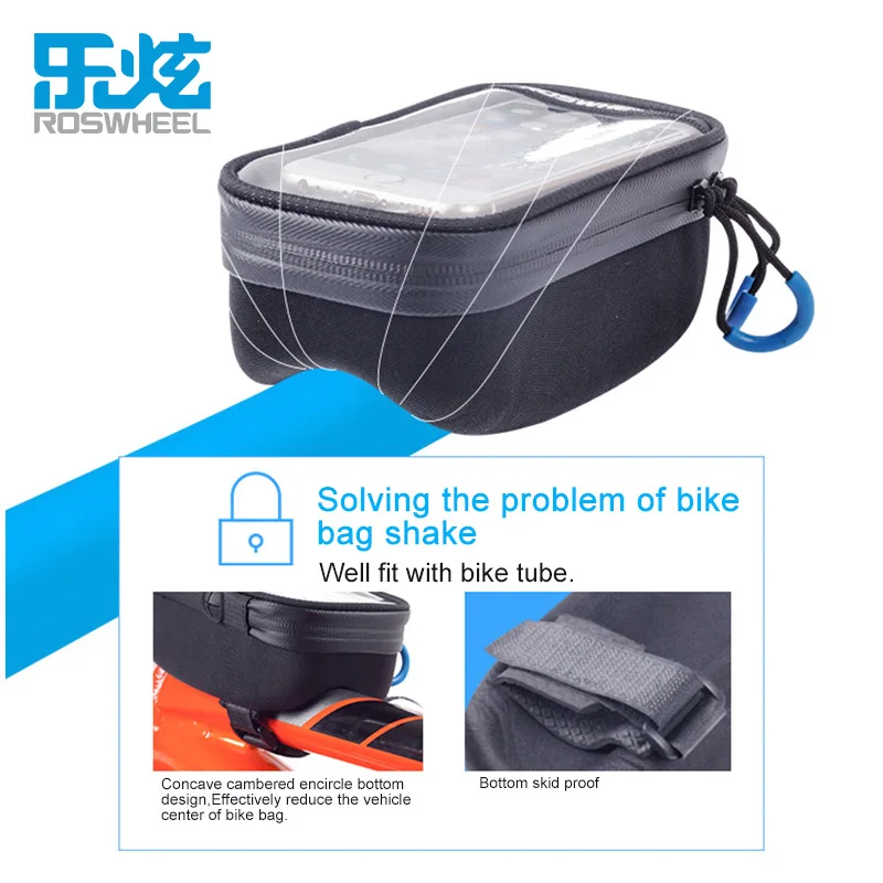 Perfect ROSWHEEL bicycle bag front frame top tube bag cycling bags accessories waterproof anti skid BOTTOM UPPER TUBE BAG 5