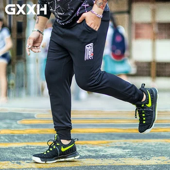 

large size men's Casual pants loose plus fertilizer to increase Elastic feet pants spring and autumn Mid-leg tethers 6XL