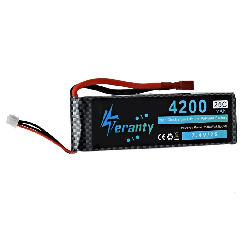 Высокая мощность 7,4 V 4200mAh 25C 2S LiPo батарея для RC самолета вертолета автомобиля лодки 2S 4200 mah 7,4 V Lipo батарея с T/XT60 вилкой