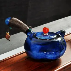 Китайский набор для приготовления чая kungfu чайник бытовой ручной работы керамический боковой горшок креативные кружки из фарфора длинный