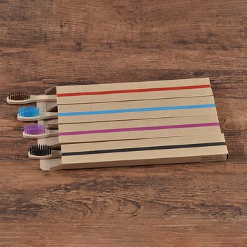 20 Piece Eco Friendly bamboo toothbrush wooden Tooth Brush Soft bristle Tip Charcoal for adults oral care LOGO custom toothbrush 5