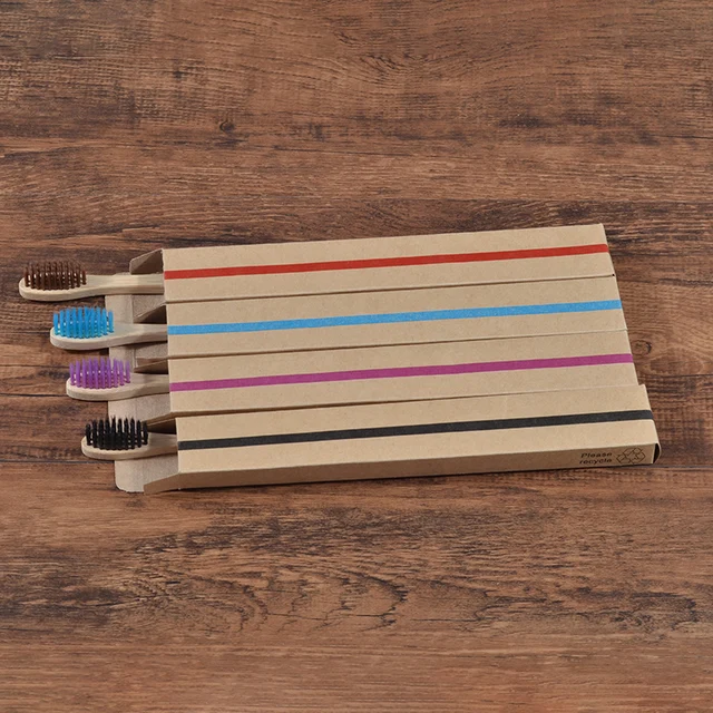 20 Piece Eco Friendly bamboo toothbrush wooden Tooth Brush Soft bristle Tip Charcoal for adults oral care LOGO custom toothbrush 5