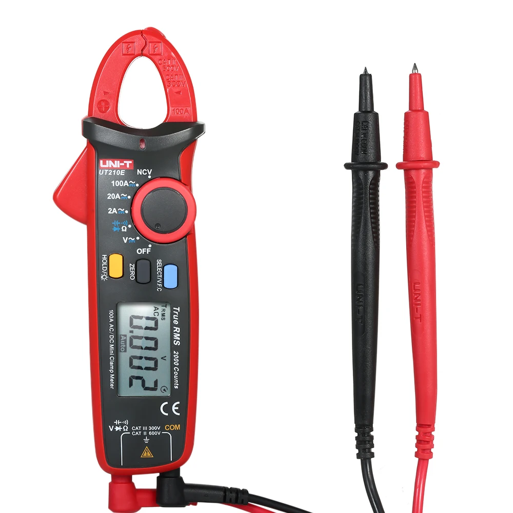 UNI T UT210E TRUE RMS цифровой клещи AC DC мультиметр Авто Диапазон токовые Вольтметр