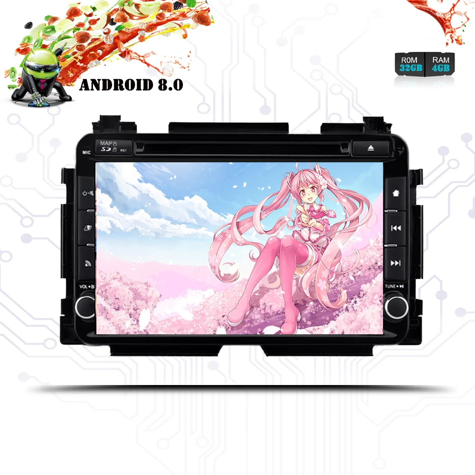 

Car Radio Multimedia Video Player Navigation GPS Android 9.0 For Honda HRV VEZEL 2013 - 2019 accessories sedan With dvd 2 din