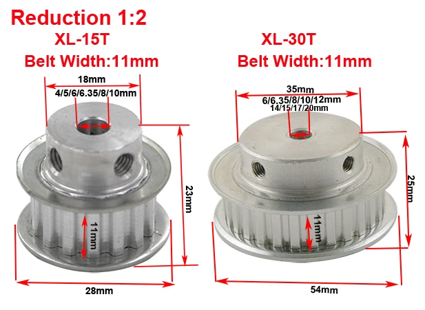 LUPULLEY зубчатый шкив XL набор редуктор 2:1 30T 15T вал 100 мм гравировальный станок аксессуары шестерни шкивы ремни комплект