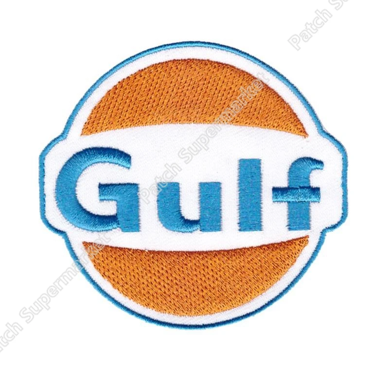 

Embroidered Patch Iron Sew Logo Emblem GULF OIL RACING formular race drag car