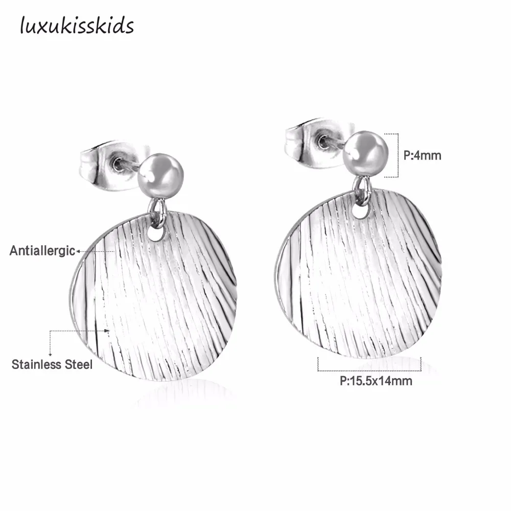 Роскошные корейские Золотые/серебряные круглые серьги-гвоздики, набор для женщин/девушек, серьги из нержавеющей стали в форме звезды, модные ювелирные изделия