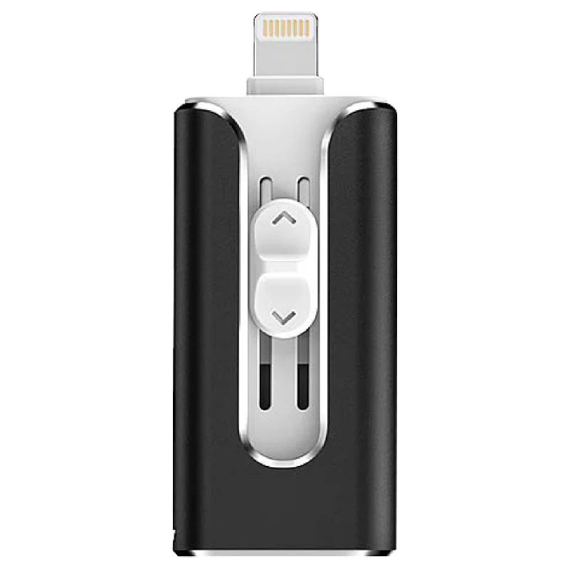 Usb флеш-накопитель для iOS/Android с Lightning/type c/usb флешка для iPhone 6 6S 6P 7 7S 7P 8 8P X XS XR Otg флэш-диск - Цвет: Black