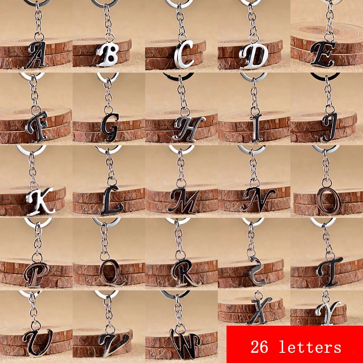 

26 letters keychain key ring creative 3D key chain key holder high quality portachiavi chaveiro llaveros bag charm