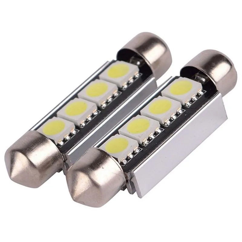 2 шт Canbus безошибочная фестонная купольная лампа 41 мм 5050SMD светодиодный белый светильник DC 12V