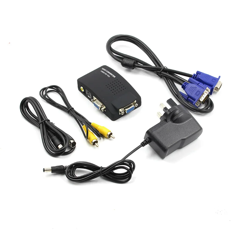 AV to VGA PC Laptop Composite Video TV VGA S-Video Composite RCA AV to VGA Converter Switch Adapter Switcher Box (6)
