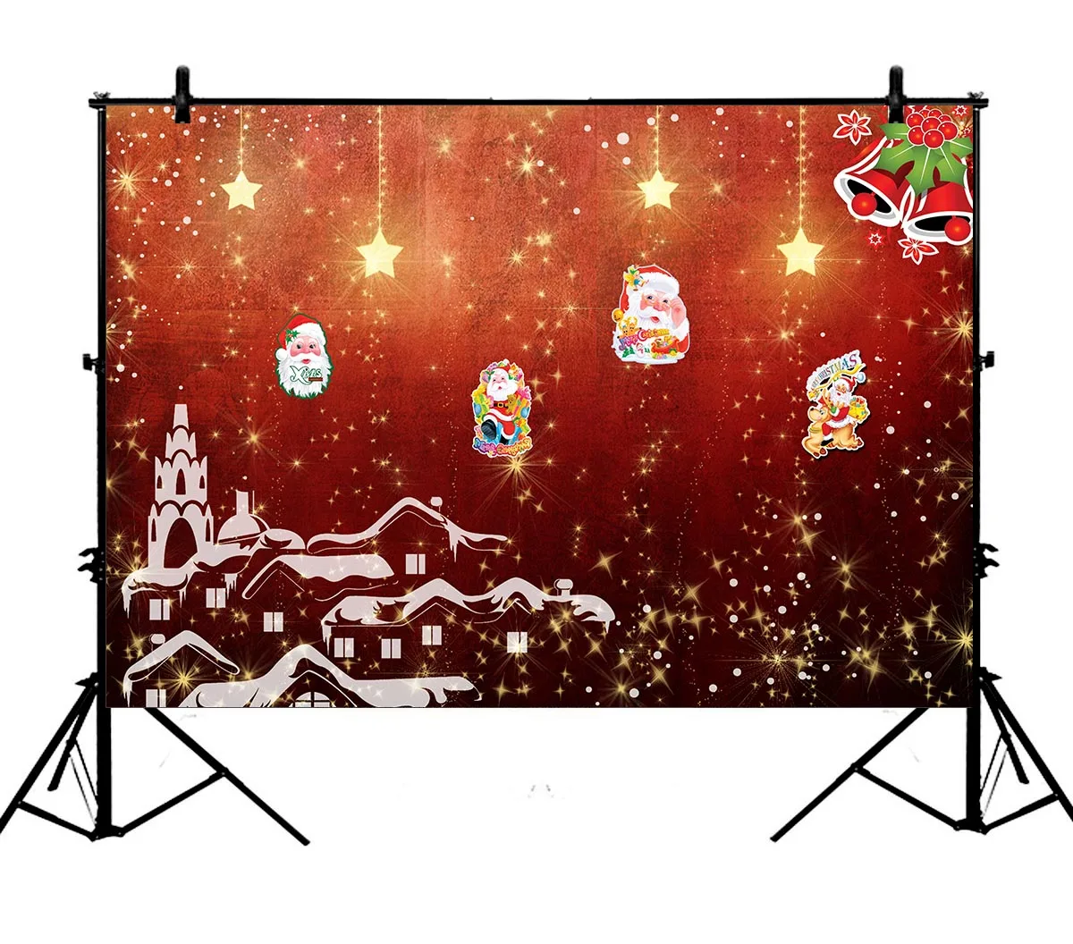 

5x7ft Christmas Snow Scene Santa Claus Merry Polyester Photo Background Portrait Backdrop