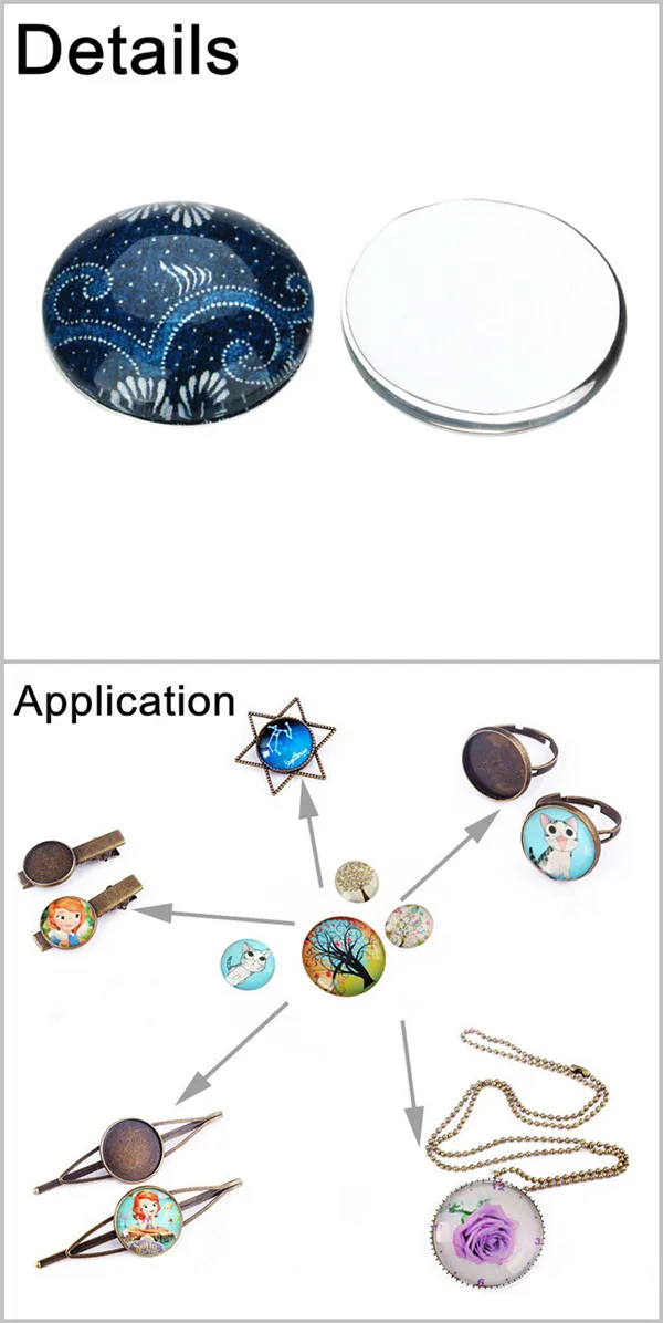 맞춤형 개인화 12mm/14mm/16mm/18mm/20mm/25mm/30mm 원형 사진 유리 카보숑 데모 플랫백 팔찌 제작 재료