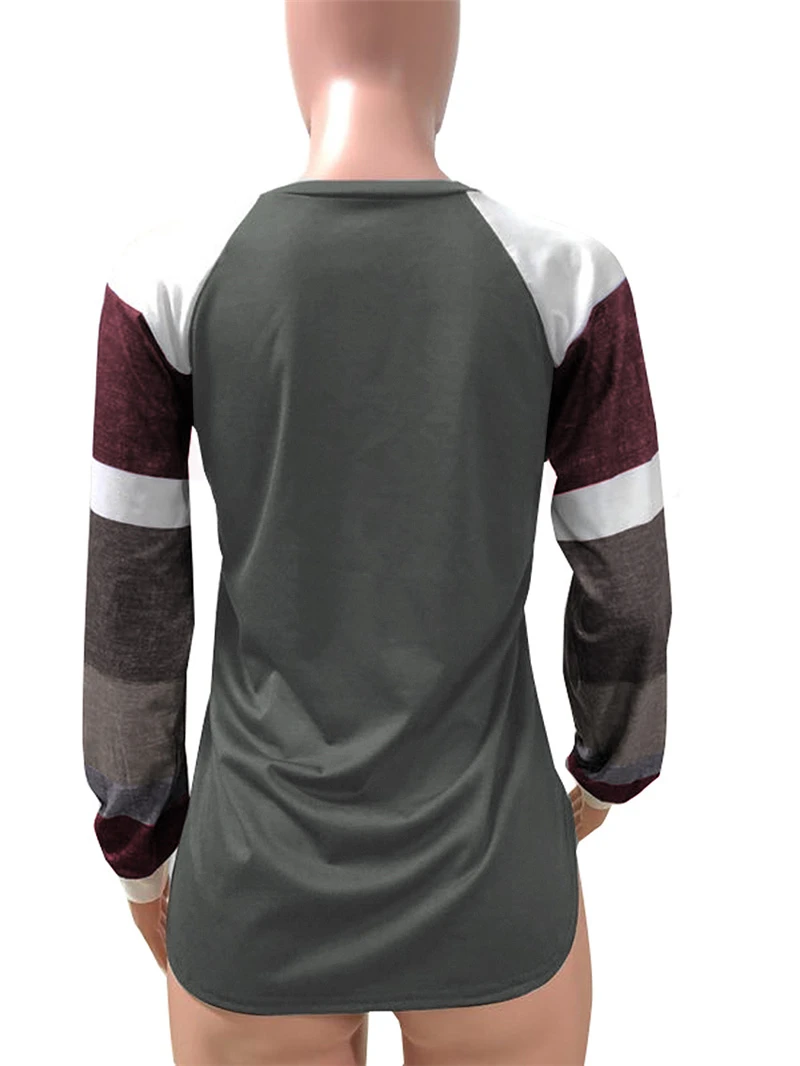 Gladiolus 2018 Fashion Women Autumn T-Shirt Long Sleeve O-Neck Multi Color Patchwork Casual T Shirt Women Tops Camiseta Feminina (11)