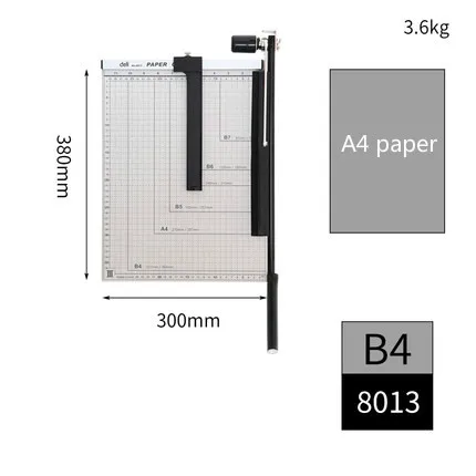 Deli резак для бумаги A4 A5 B5 ручной триммер гильотина офисная фото карта фото резак со скалером резак для бумаги инструменты для дома и офиса - Цвет: 8013
