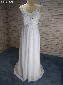 

Cheap Price ! 2019 New Free Shipping Beach Sweetheart Appliques Beading Chiffon White / Ivory Wedding Dresses