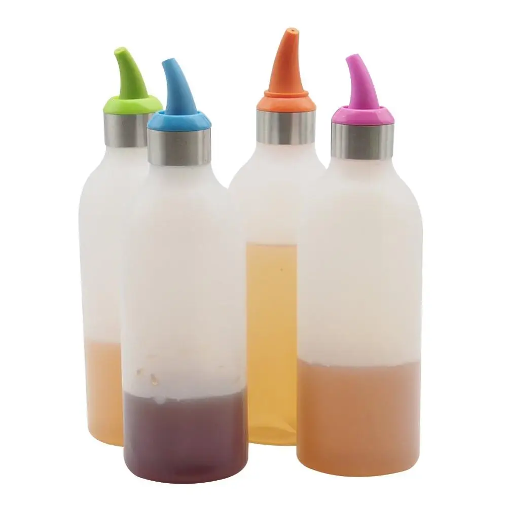 

Top Dispensers Plastic Squeeze Bottles Condiment 450ml Ketchup Mustard Mayo Hot Sauces Olive Oil BBQ