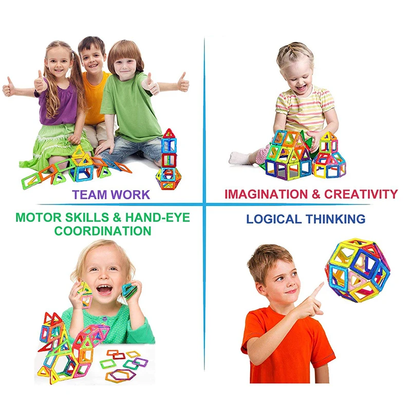 Большой размер, магнитные блоки, детский Магнитный конструктор, набор для строительства, модель, строительная игрушка, магнитная игра, развивающие игрушки для детей