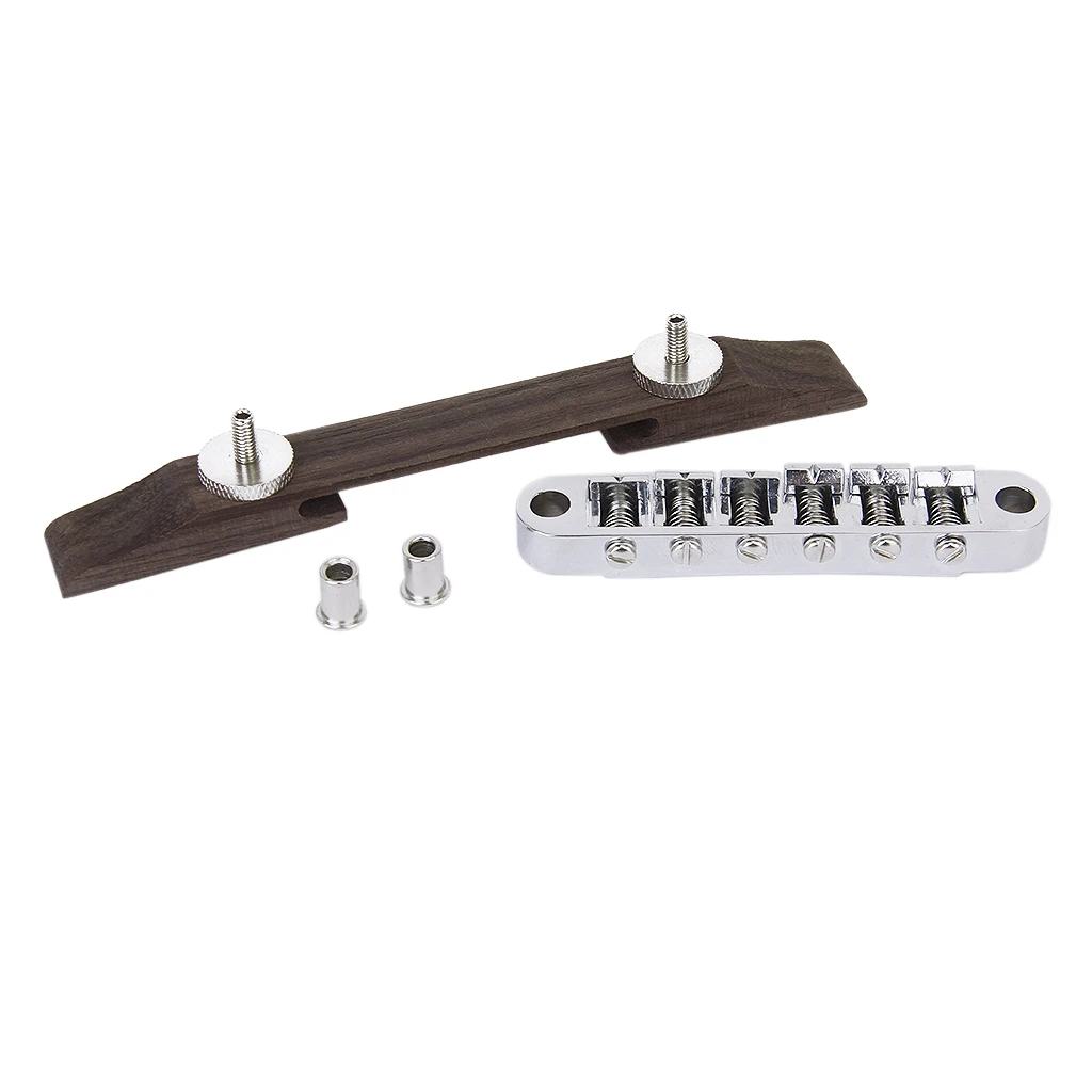 Adjustable Archtop Jazz Guitar Rosewood Bridge W/ Chrome Plated Regular Saddles