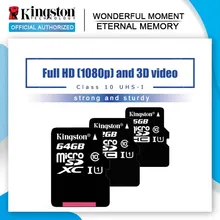 Kingston Micro SD карта памяти 32 Гб 16 Гб класс 10 UHS-1 MicroSDHC мини SD карта 64 Гб 128 ГБ MicroSDXC microsd для смартфонов на Android