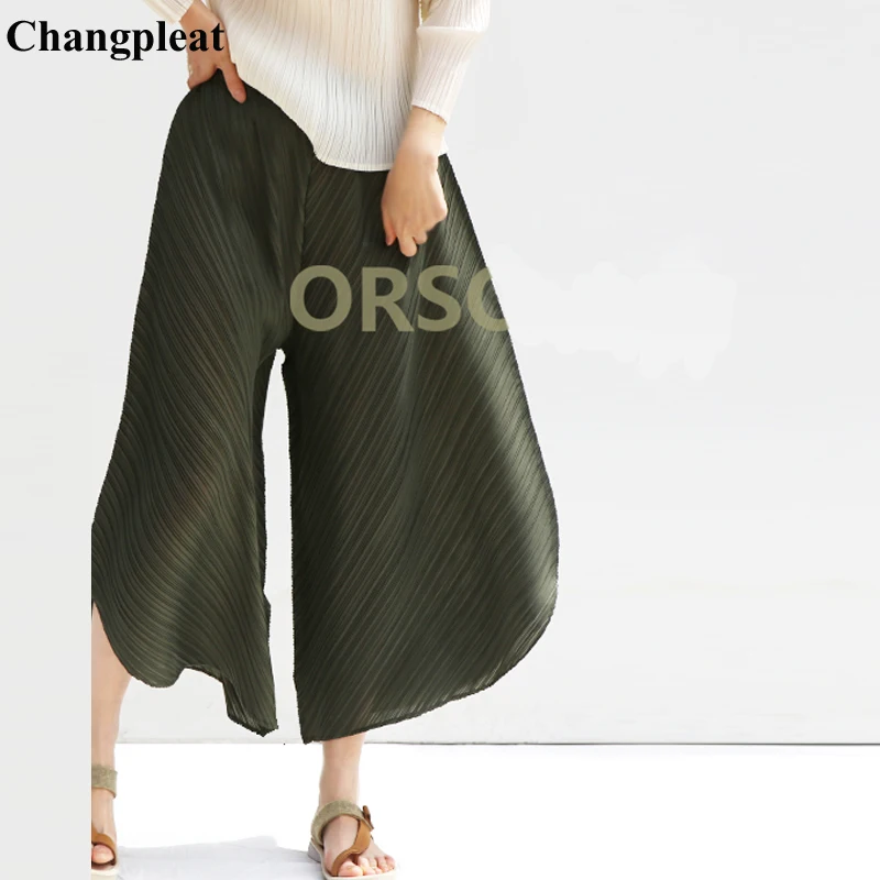 Женские широкие брюки Changpleat однотонные плиссированные штаны miяка с высокой