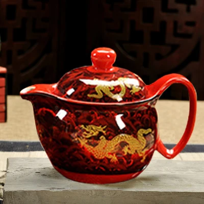 Керамический Чайник Кунг-фу чай Цзиндэчжэнь пейзаж Синий и белый костяной фарфор Офис чай горшок для дома - Цвет: 1