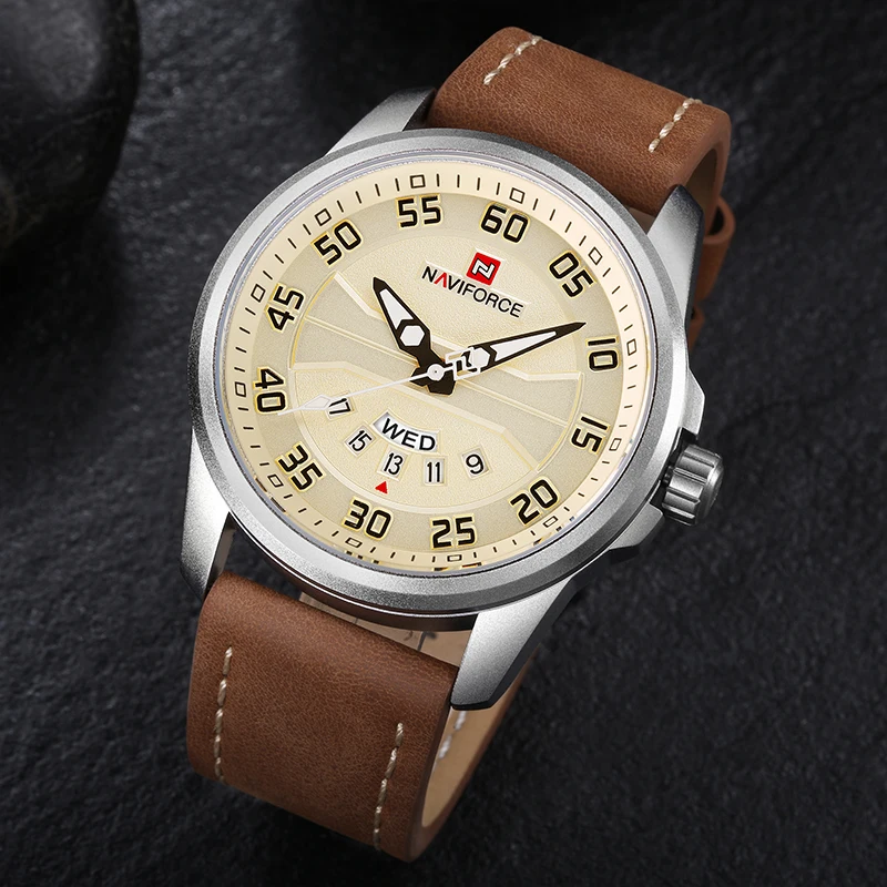 NEW Luxury Brand NAVIFORCE Men Fashion Sport Watches Men's Quartz Clock Man Leather Army Military Wrist Watch relogio masculino