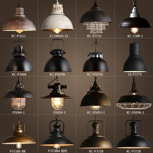 Vintage Rustic Metal Lampshade Edison Pendant Lamp Lights Retro Lustre Shade Hanging Lampe Fixture Industrial Lighting