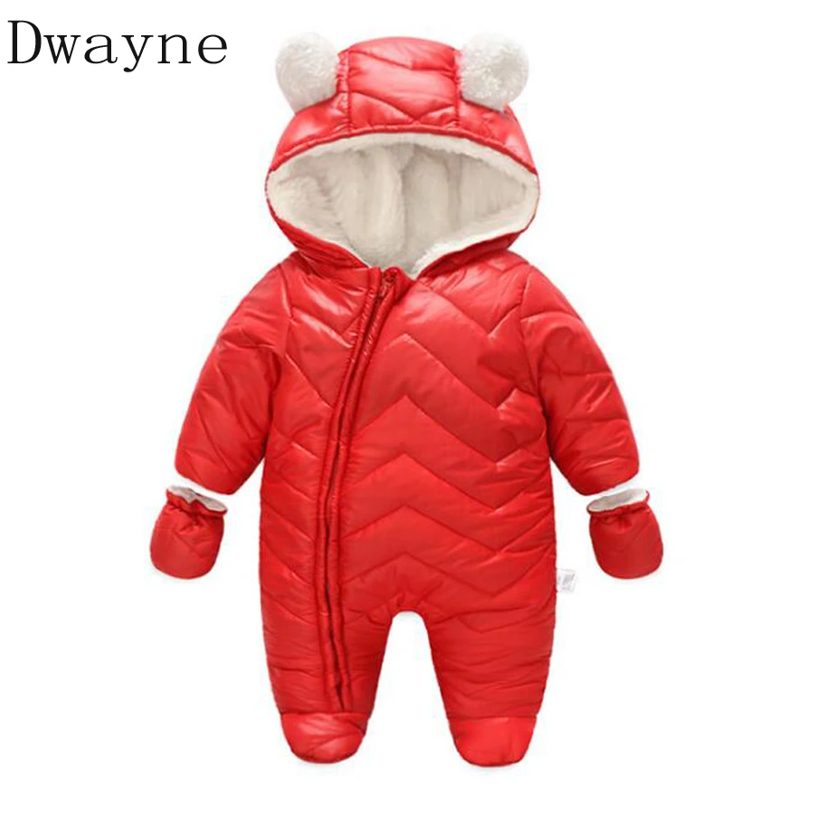 

New Arrival 2018 Winter Baby Rompers Thick Girl Clothing Polyester Boy Infant Kids Jumpsuit Toddler Romper Red Baby Suit Outwear