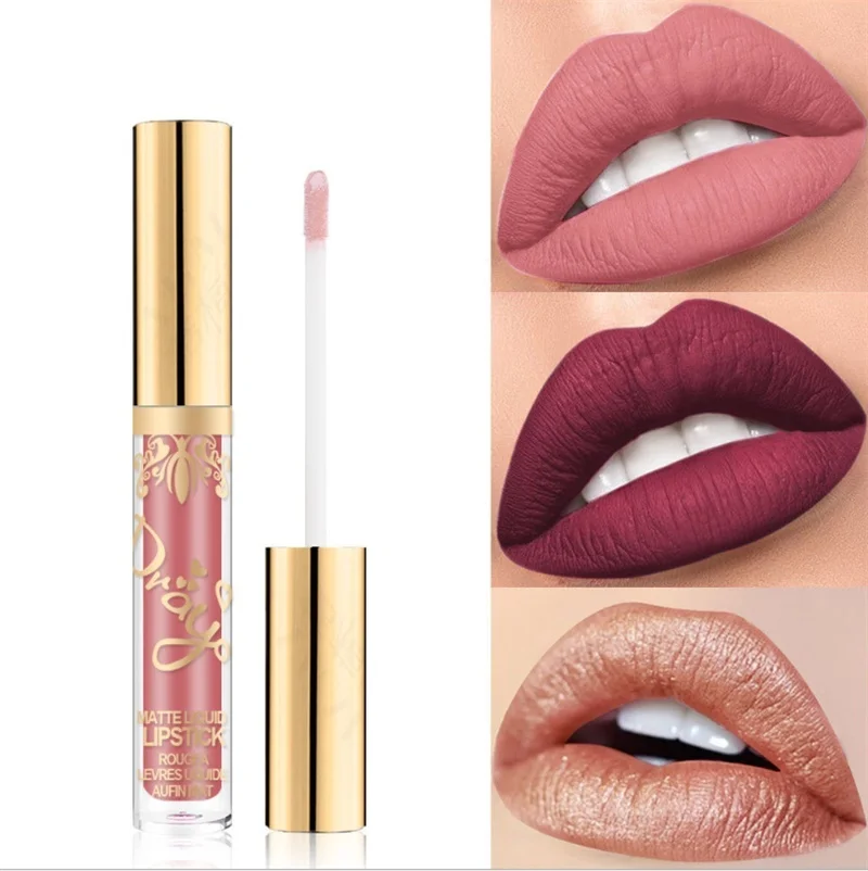 

16 Color Glitter Lipstick Long Lasting Waterproof Shimmer Shiny Red Lip Gloss Make Up Metallic Blue Yellow Pink Liquid Lipsticks