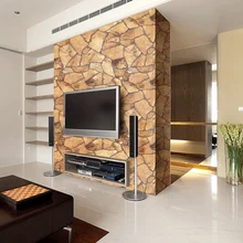 Moderno estilo chino mosaico 3D imitación de piedra de ladrillo patrón PVC impermeable vinilo papel pintado sala de estar decoración para el hogar papel de pared