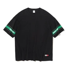 HFNF Men's T Shirt Casual Contrast Stripe Print Male T Shirt Round Neck Cotton Short Sleeve Women's T Shirt contrast striped cactus print casual t shirt
