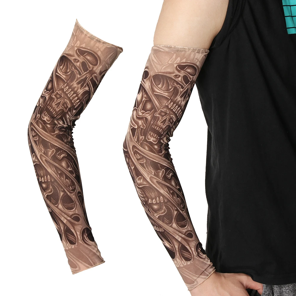 

1PC Tattoo Sleeves Arm Warmer Unisex UV Protection Elastic Oversleeve Outdoor Running Cycling Temporary Fake Tattoo Arm Sleeves
