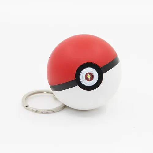 Модная Игра Пикачу светодиодный брелок Pokeball мяч сумка брелоки команда Покемон дети косплей игрушки подарки на Рождество и год - Цвет: Красный