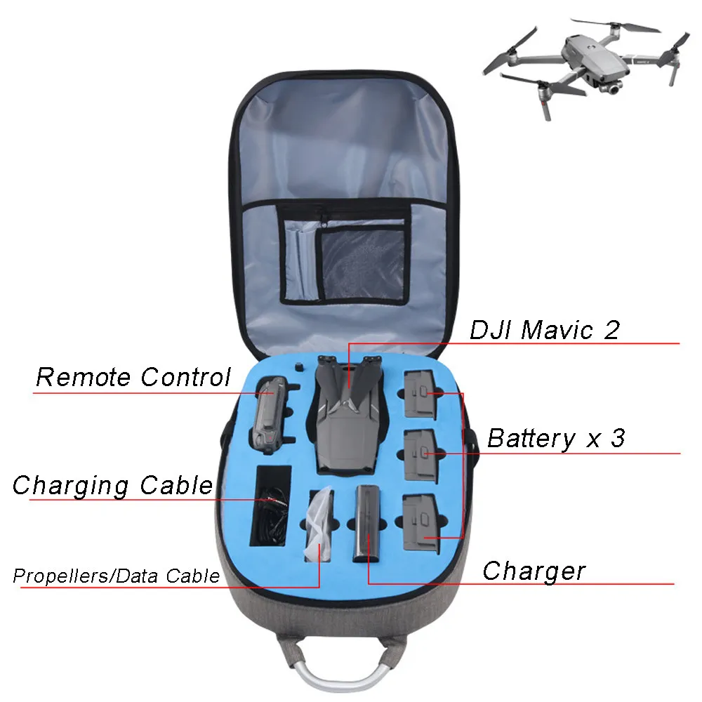 OMESHIN жесткий чехол для переноски рюкзак сумка Водонепроницаемый Анти-шок для DJI Mavic 2 для большой емкости пенопластовая перегородка