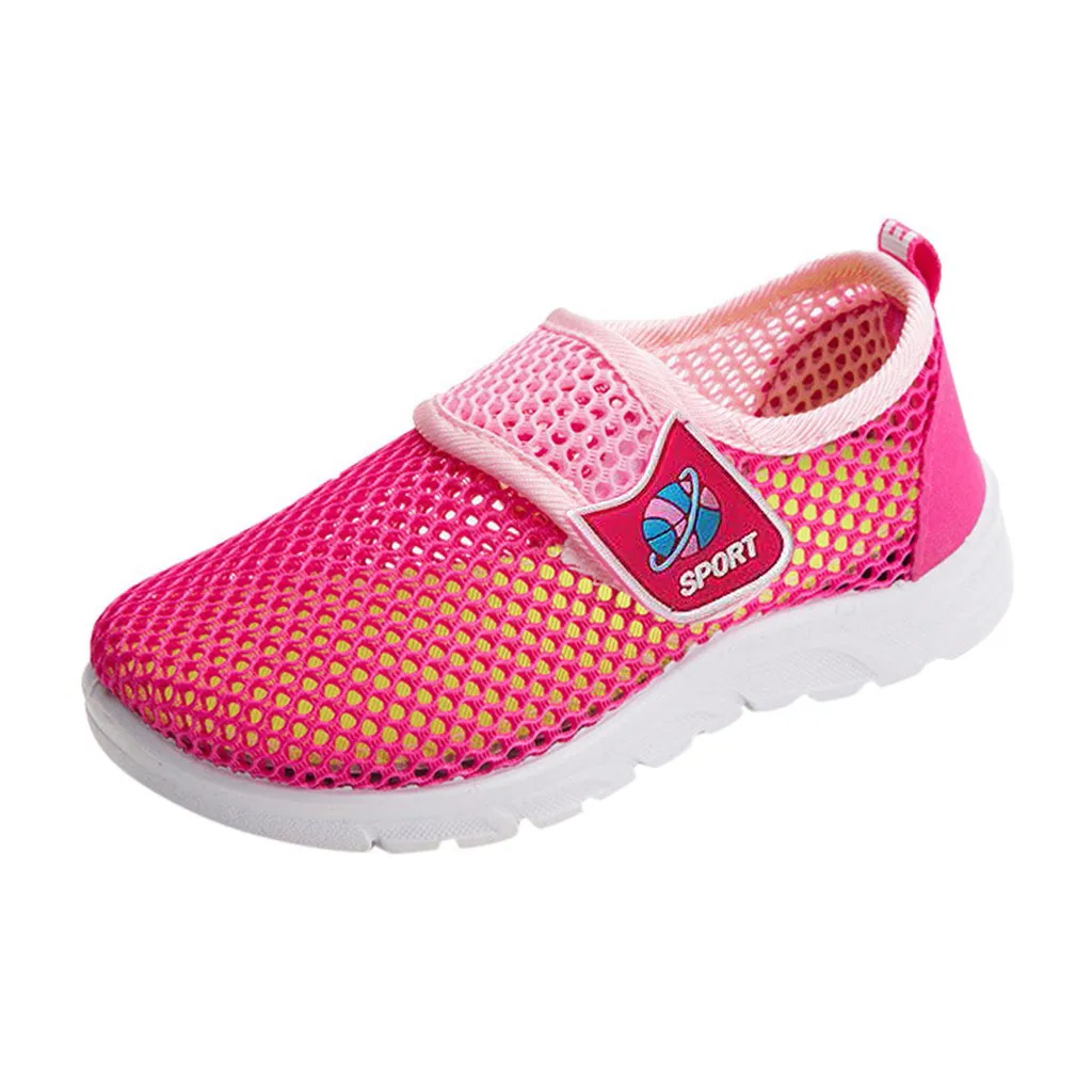 Детские кроссовки для мальчиков младенцев девочек сетчатый, дышащий, спортивный кроссовки повседневная обувь детская обувь, для девочек, детская обувь - Цвет: Red