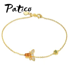 Корейский стиль Свадебная вечеринка золотой цвет животное пчела шармы дизайн браслет для женщин браслеты Омаров и браслетов и украшений