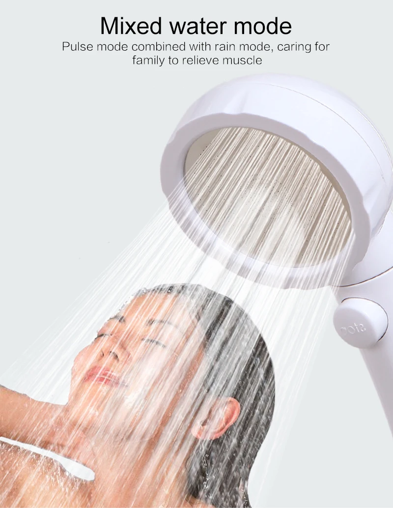 Горячая трехскоростная душевая головка умный душ ручной душ пневмоусилитель душ Спринклерная Ванная комната Essential - Цвет: as the picture