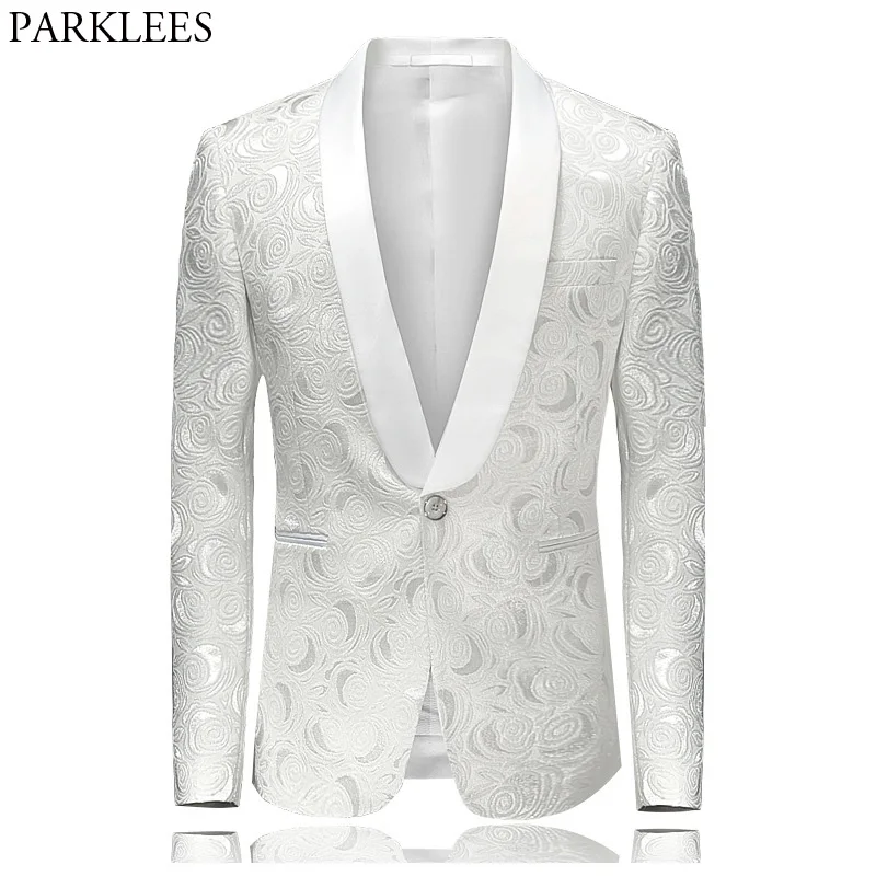 Terno dos Homens Jaqueta de 2018 Hipster Rose Floral Marca New Slim Fit Único Breasted One Button Smoking Jaqueta Blazer Fase Trajes 4xl