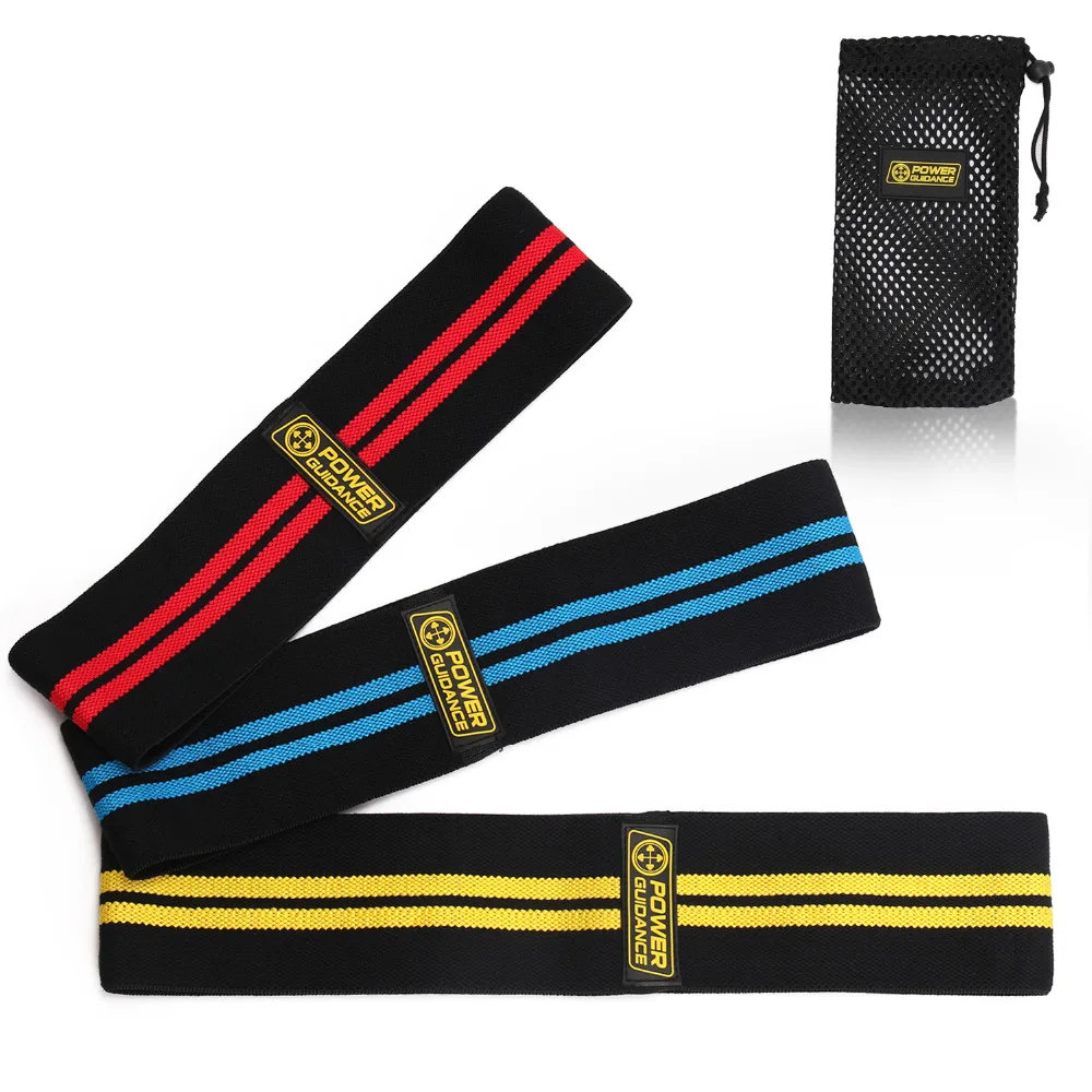 POWER GUIDANCE Cotton Hip  Resistance Bands Set Booty Exercise Elastic Bands For Fitness Workout Hips & Glutes 