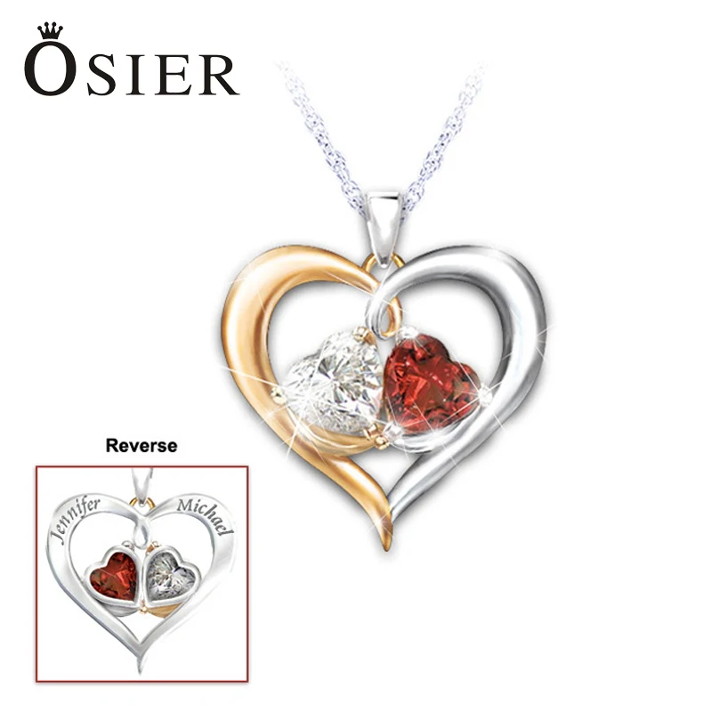 Buy Personalized Two Hearts Twist Name Engraved