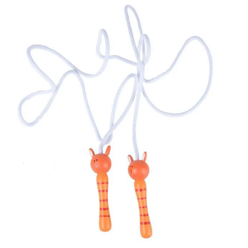 1Pc Cartoon Animals Wooden Handle Jumping for Kids Skipping Rope Boys Girls Fitness Exercise Sport Equipment gift|jumping kids|jumping animaljump kid