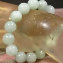 002014 зеленый натуральный Жадеит браслет из бисера