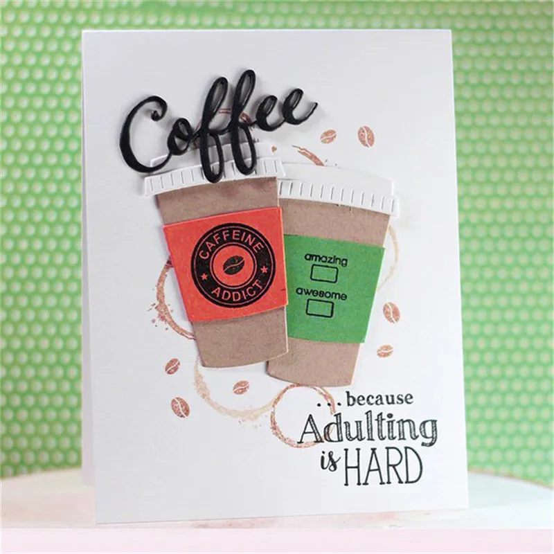 

Naifumodo 23Pcs/Lot 11*20cm Decorative Clear Stamps For Scrapbooking Card Album Caffeee Addict Is Fresh And Fun Coffee Lover