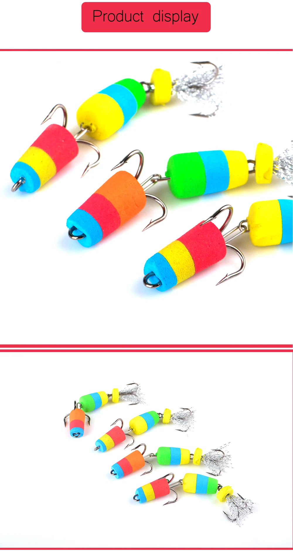 Isca de Pesca Bóias de Pesca Acessórios de Pesca 19 4 Pcs Jig Giratório Isca Macia Inseto Isca Nadar Iscas Wobbler Minnow Popper Baixo Lure Flutua 7 Esporte e Lazer