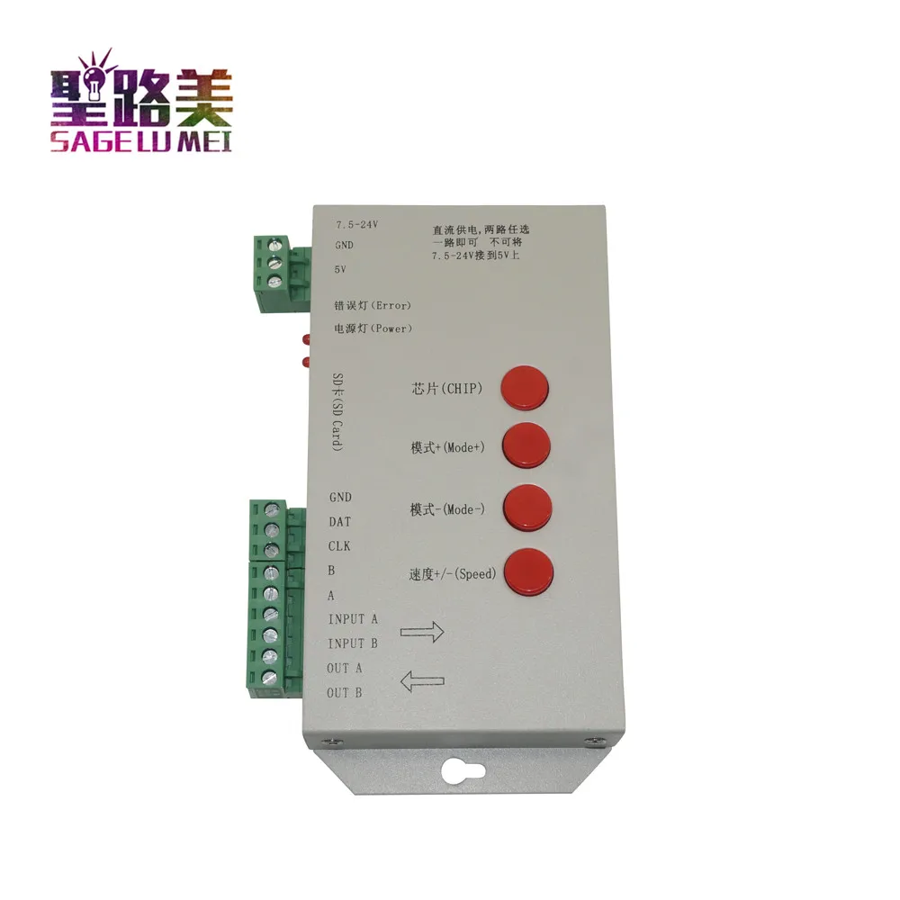 Контроллер T1000S 2048 пиксели DMX 512 SD карта WS2801 WS2811 WS2812B LPD6803 Светодиодная лента